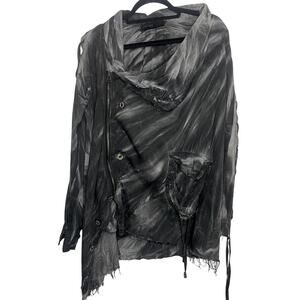 Y2K Lip Service Warbird Jacket Black Cotton Asymmetrical Zip Jacket Oversized XS